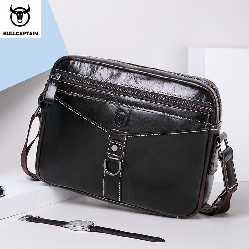 Men'S Fashion For 60 Year Old - BULLCAPTAIN Genuine Cowhide Men's Shoulder Bag