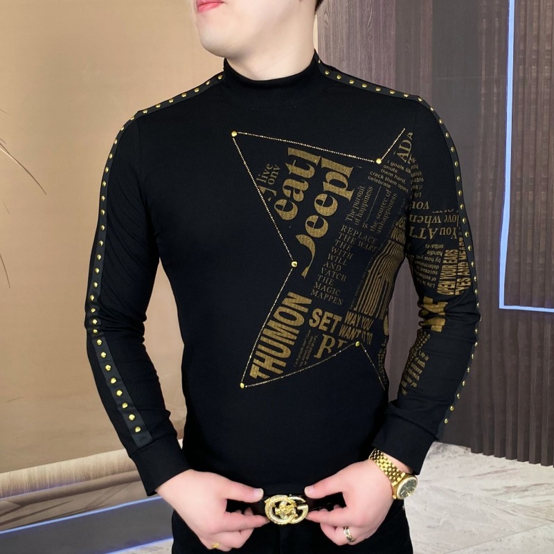 Mens Fashion Clothes - New long-sleeved tops for fashionable men.