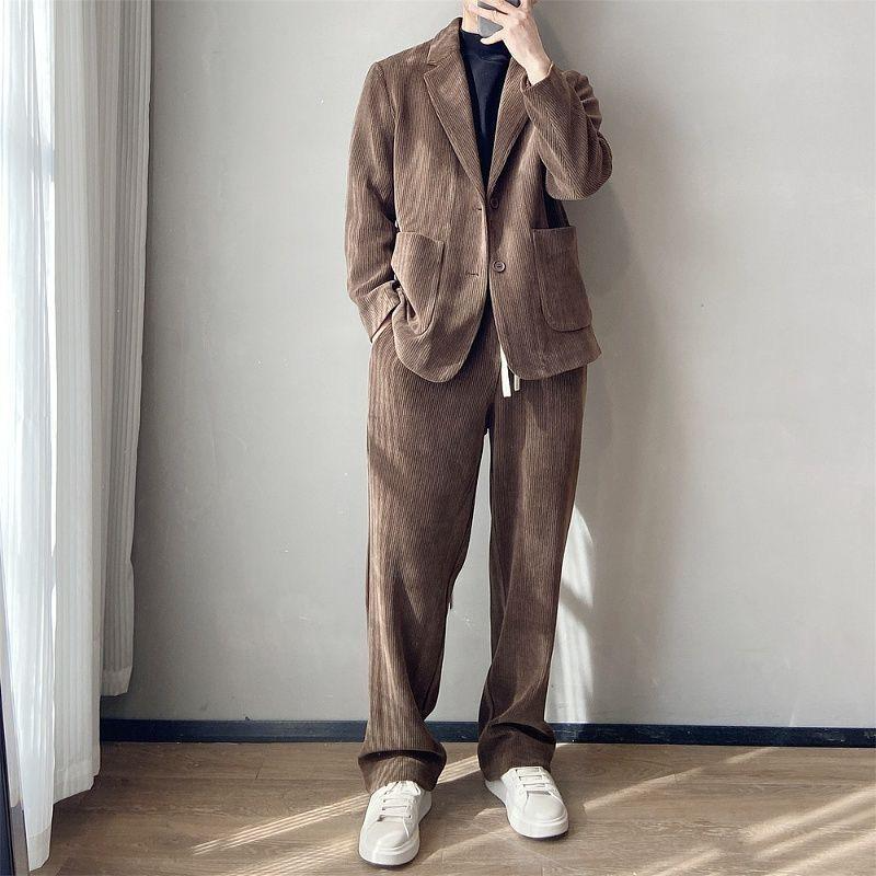 Corduroy Jacket Men - Premium Corduroy Suit Maillard Dopamine Men's