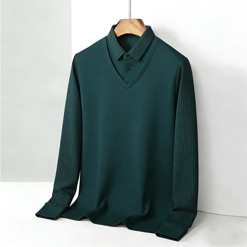 Mens Fashion Clothes - Men's Fake Two Piece Shirt Collar