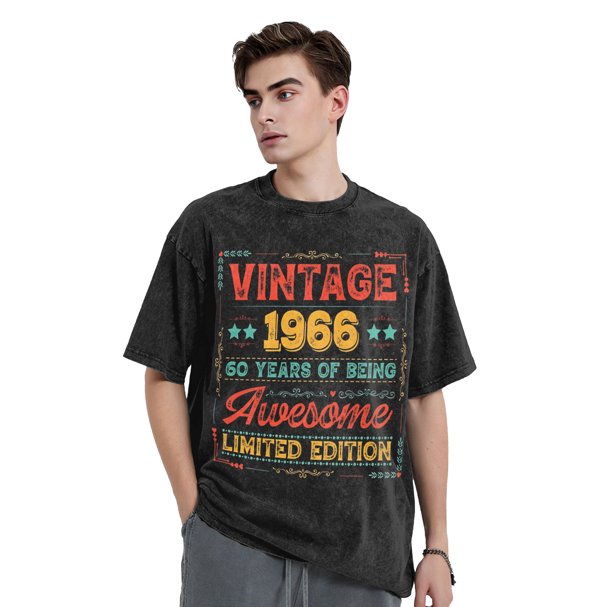 Washed T Shirts Vintage 1966 6 - Men'S Fashion For 60 Year Old review and price