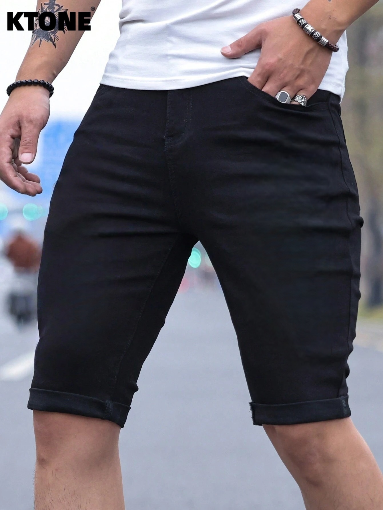Men's jorts Slim Fit Black Str - Men'S Fashion Jeans review and price