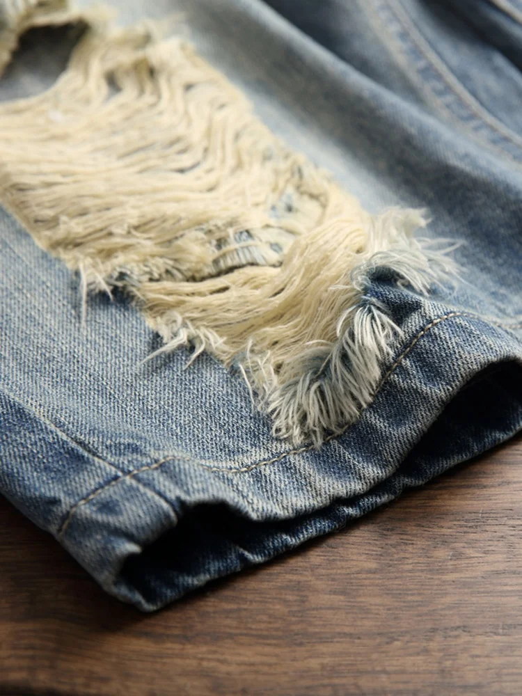 Retro Ripped Men's Denim Short - Men'S Fashion Jeans review and price