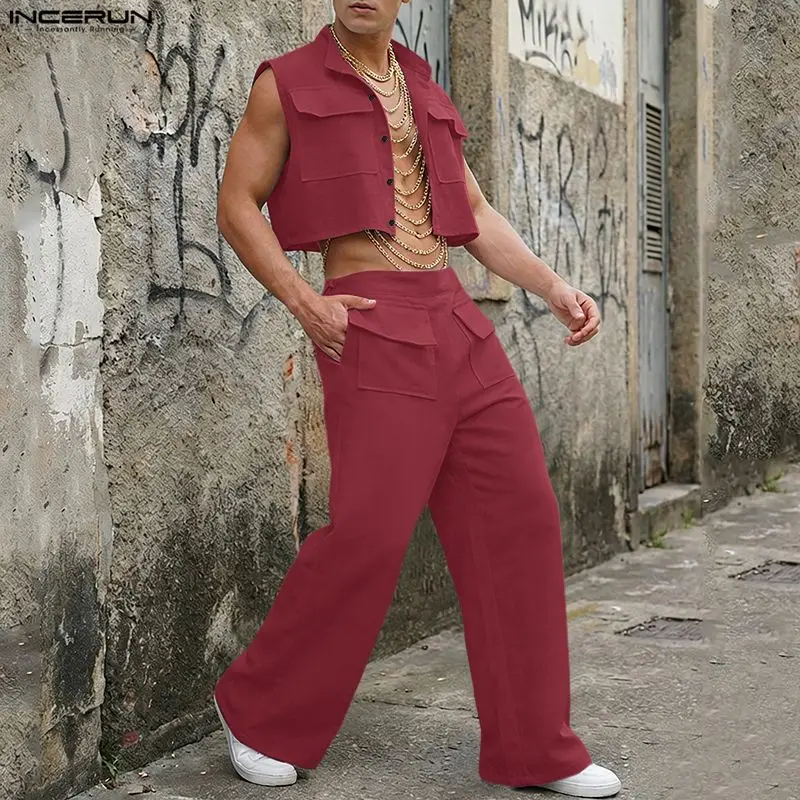 INCERUN Men Sets Solid Sleevel - Mens Fashion Casual 2026 review and price