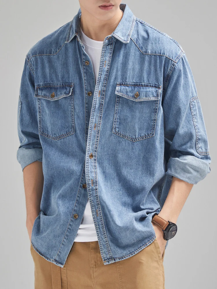 Streetwear Mens Denim Shirts F - Jeans Shirt Fashion For Men review and price
