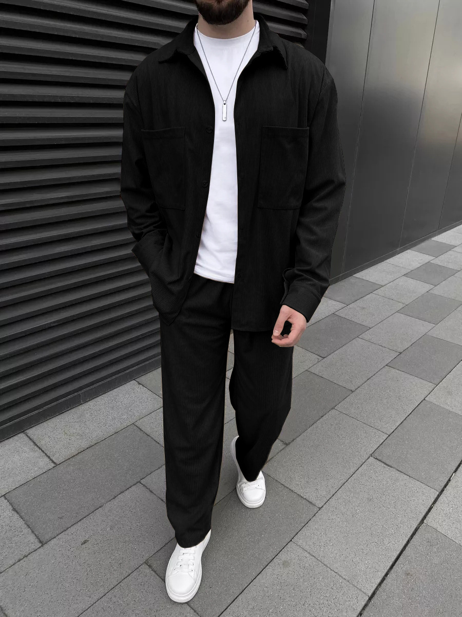 Men's corduroy two-piece outfi - Mens Fashion Clothes review and price