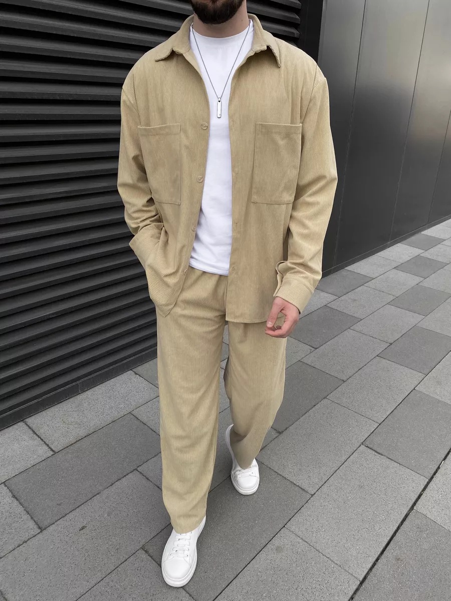 Men's corduroy two-piece outfi - Mens Fashion Clothes review and price