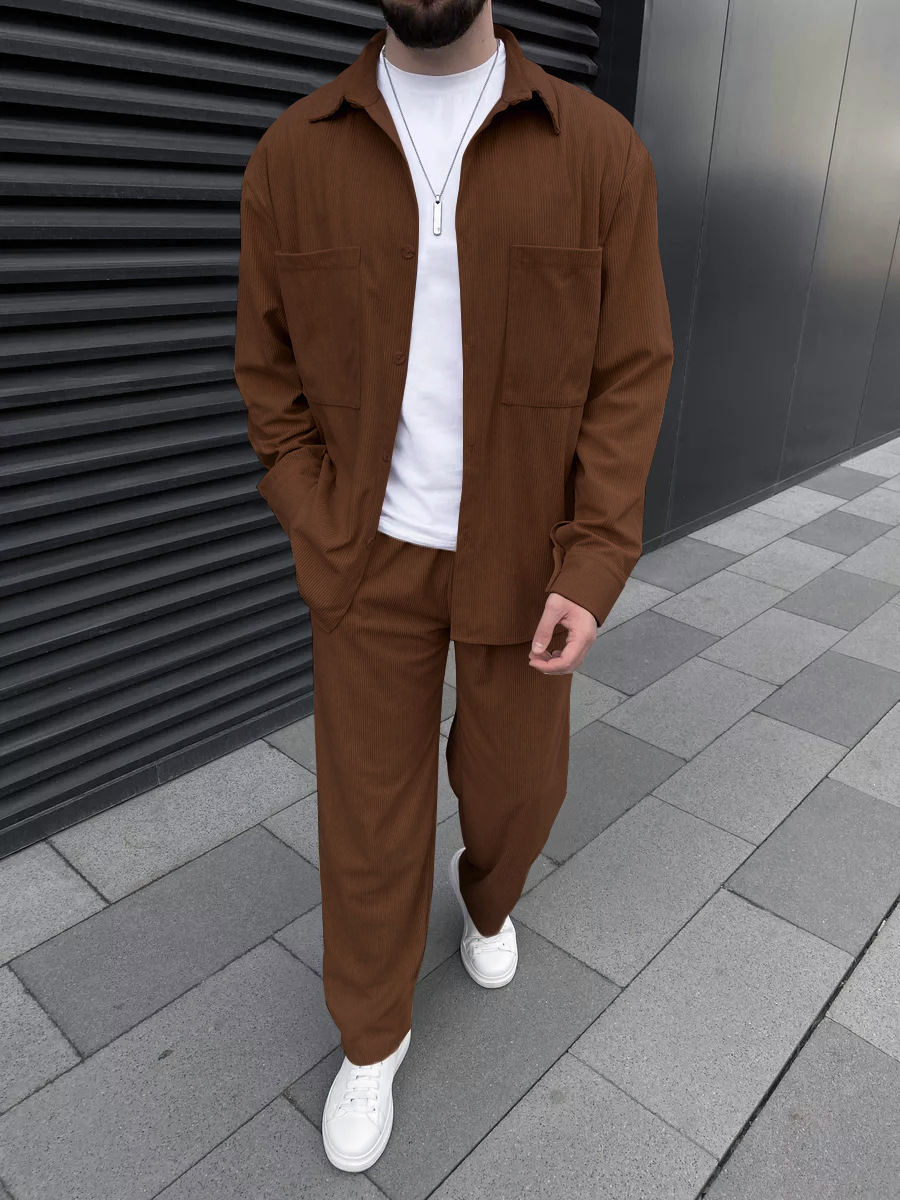 Men's corduroy two-piece outfi - Mens Fashion Clothes review and price