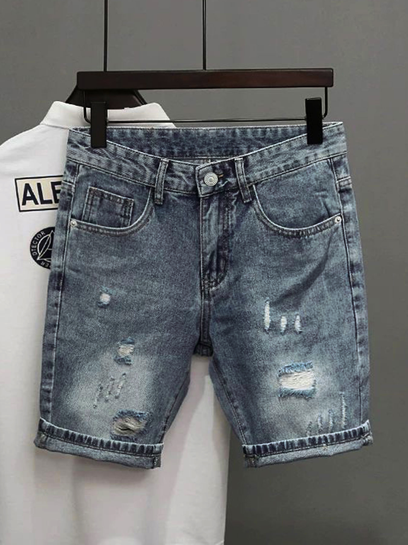 Light Blue Denim Shorts Men's  - Mens Fashion Denim review and price