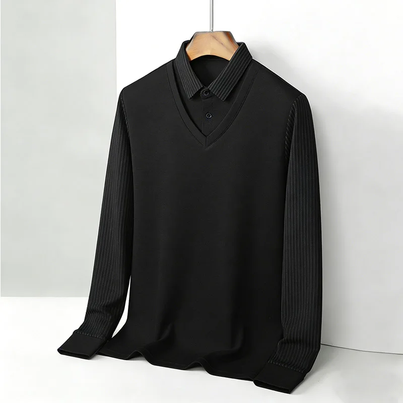 Men's Fake Two Piece Shirt Col - Mens Fashion Clothes review and price